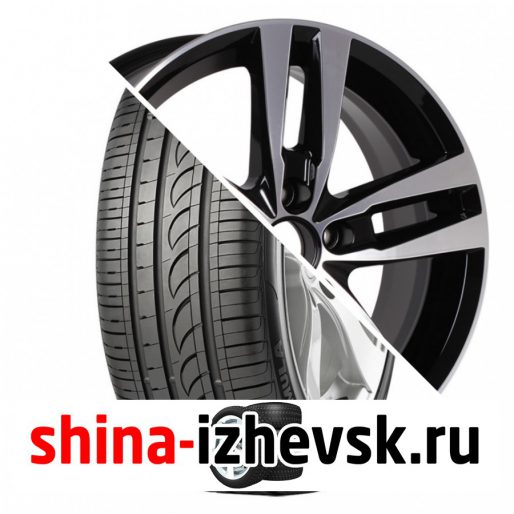 Колесо в сборе Pirelli Formula Energy 205/55 R16 V 91 + КиК Rassvet-оригинал 6.5xR16 5x112 ET46 DIA57.1 Черный глянцевый с полированными элементами лицевой поверхности в Ижевске